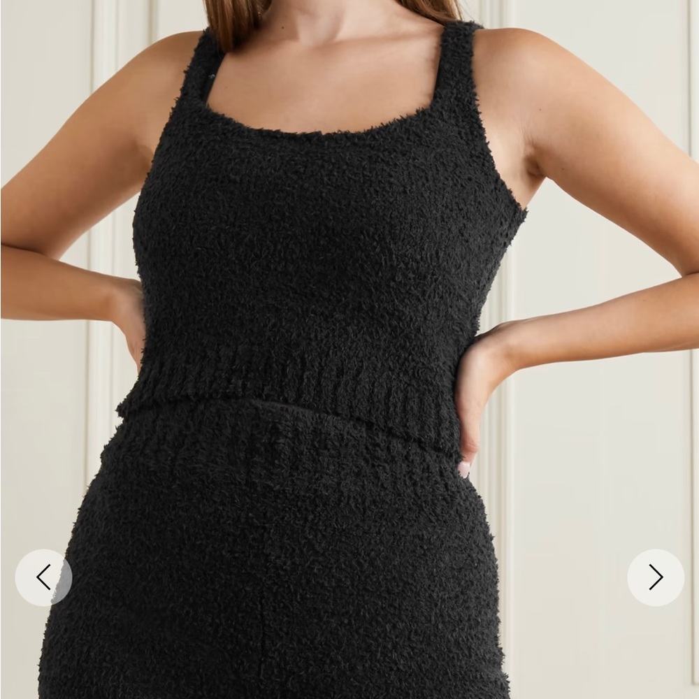 Skims Cozy Knit Boucle Tank - Onyx